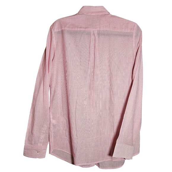 Banana Republic Womans Pink & White Striped Button-Up Shirt Medium - Picture 2 of 12